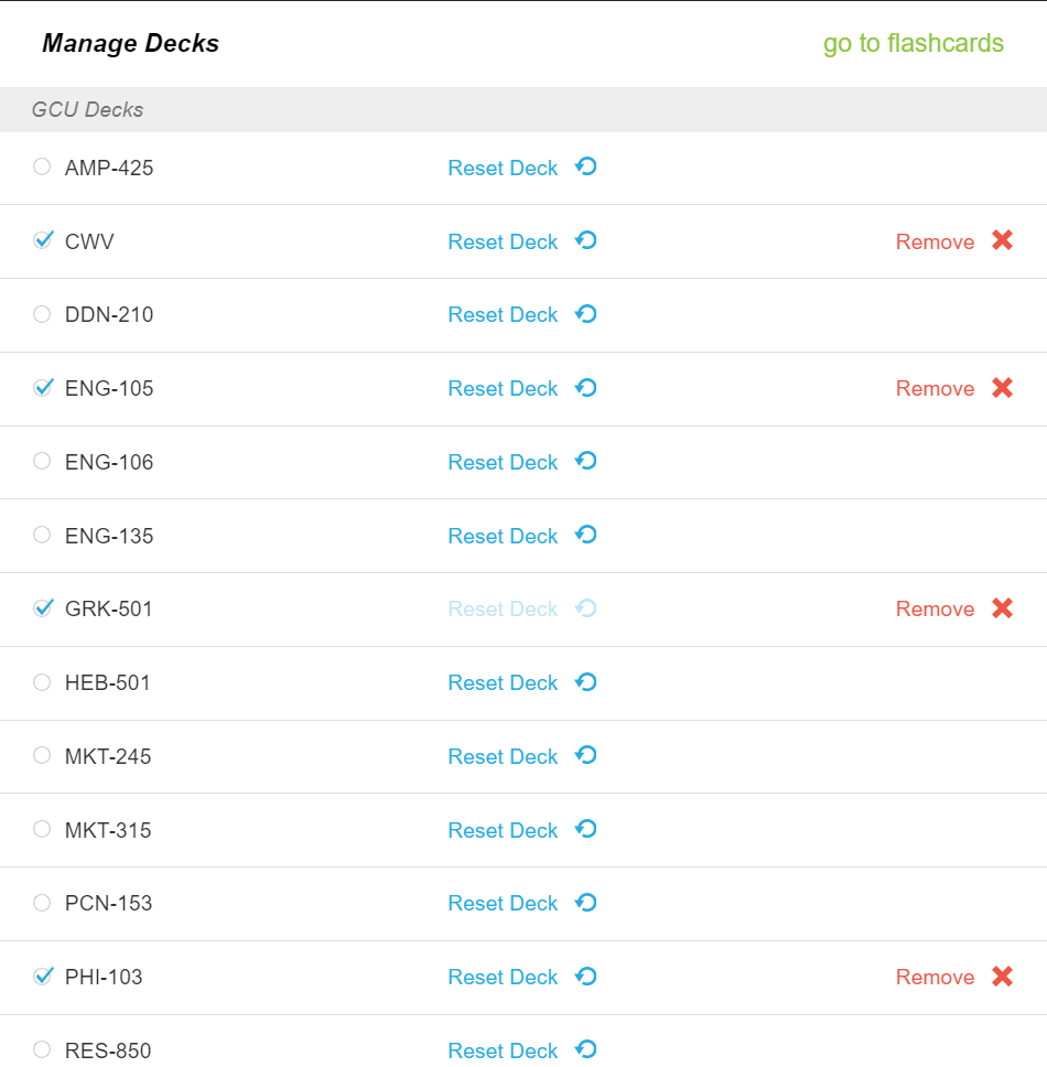 Deck Manager Screen