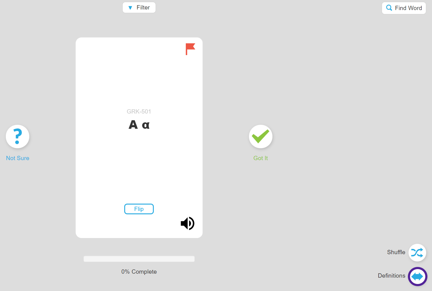 Definitions button