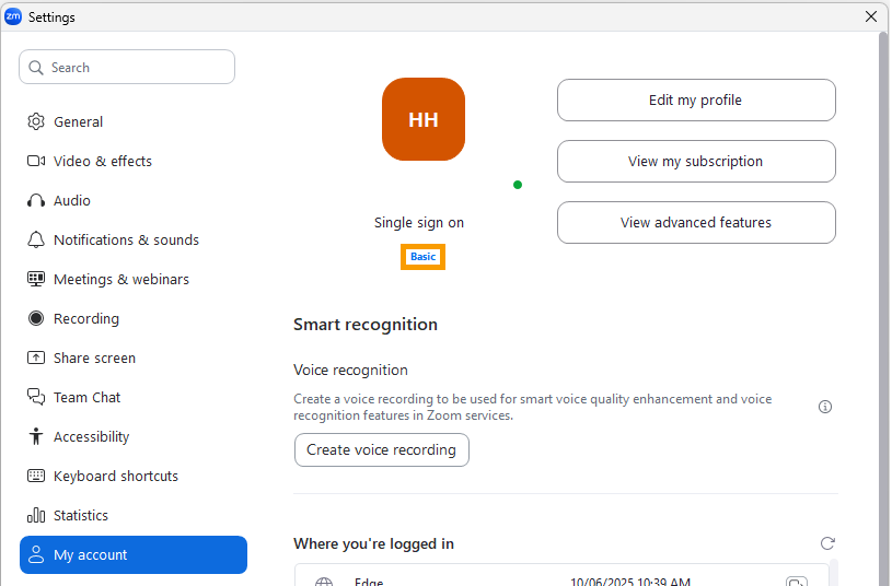 The license that your account has will be under your name.