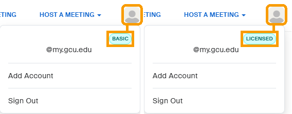 Your account username and email will display as well as your license type.