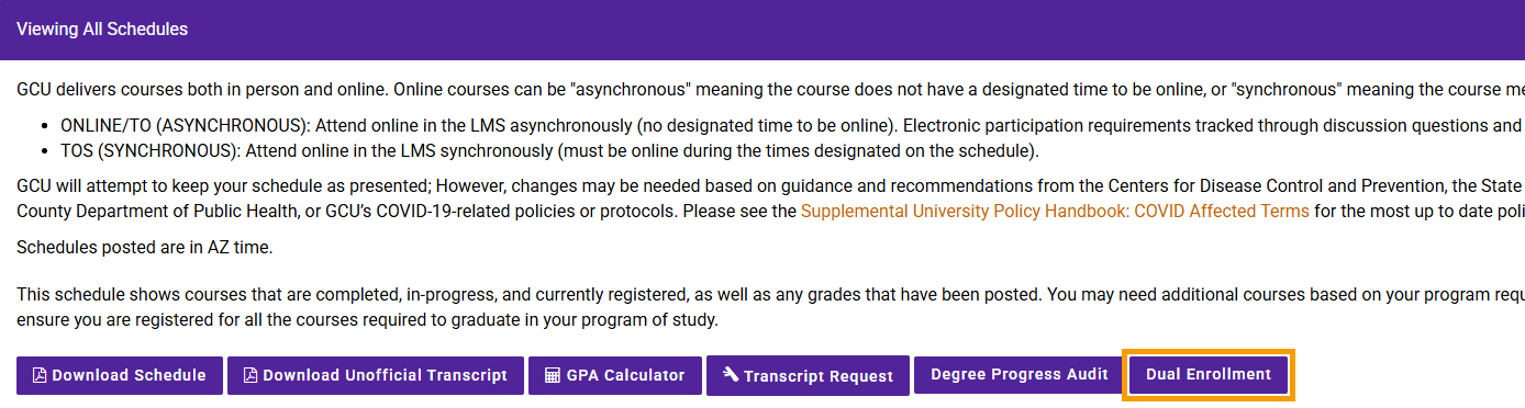 Click on Dual Enrollment